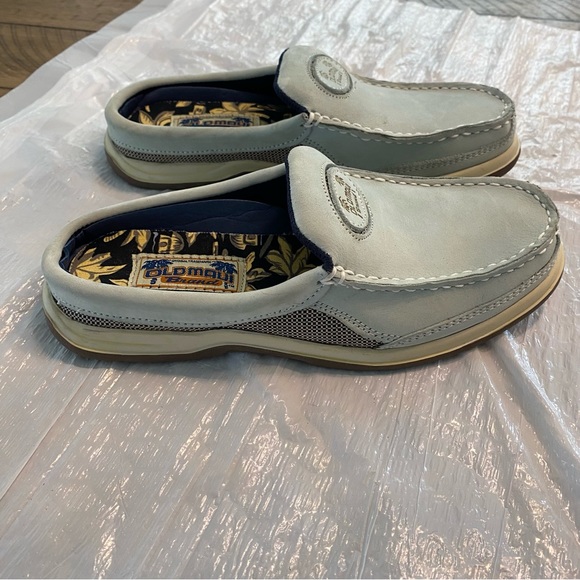 Old Maui brand blue leather slip on mules SZ 6.5 M - Picture 4 of 16